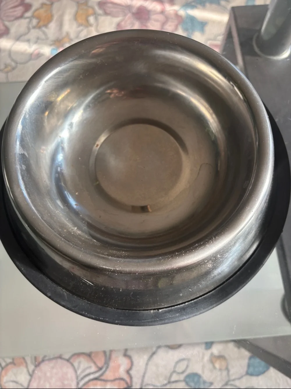 Stainless Steel Non-Slip Dog Feeding Bowls - Set of 3 (Silver with Black Base)